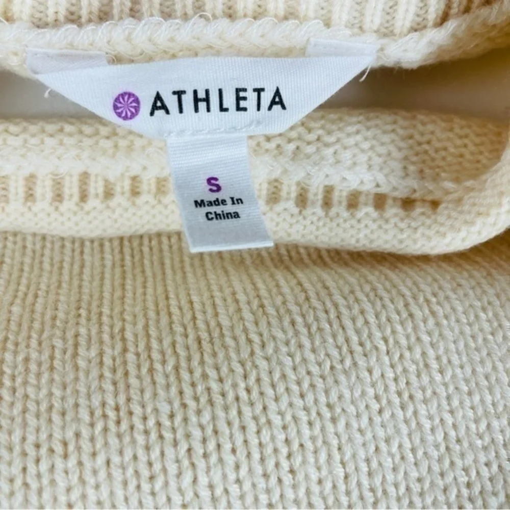 Athleta Brindle Borderdove Women Sweater NWT - Small | Cream Gray